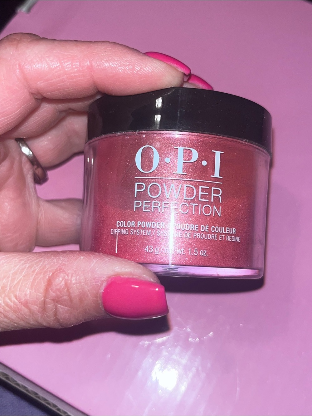 OPI Nail Powder Perfection Dip Powder in  Red